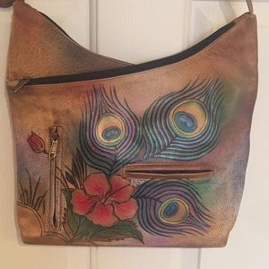 Beautiful Anuschka leather handbag